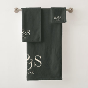 Couples de mariage initial noir élégant