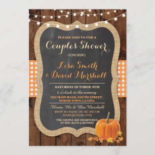 Couple's Dusche Rustic Fall Pumpkin Einladung