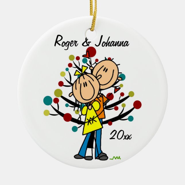 Couples en ornement personnalisé ęr par Noël (Devant)