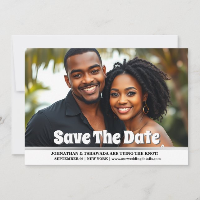 Couples fiançailles mariage faire-part photo (Devant)