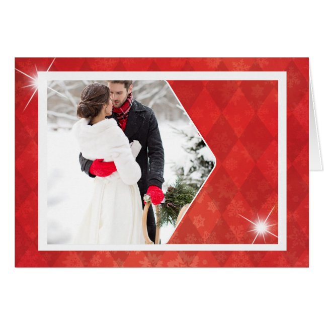 Couple's First Christmas Foto Weihnachtskarte (Vorderseite (Horizontal))