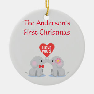 Couple's First Christmas Keramikornament
