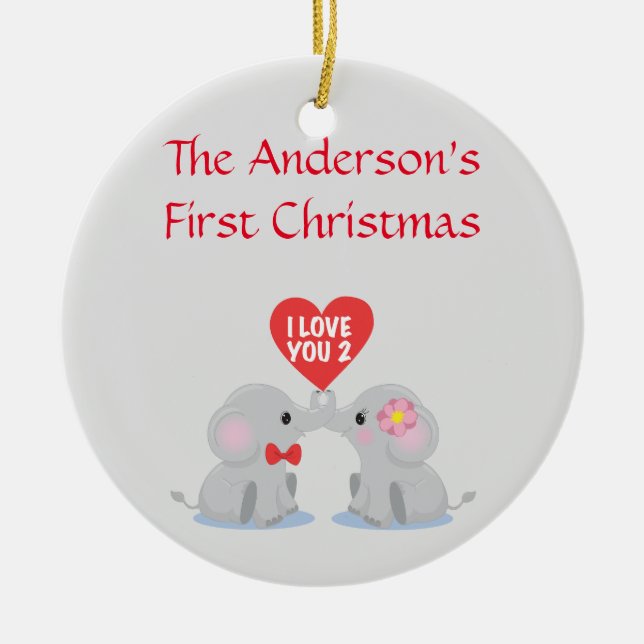 Couple's First Christmas Keramikornament (Vorne)