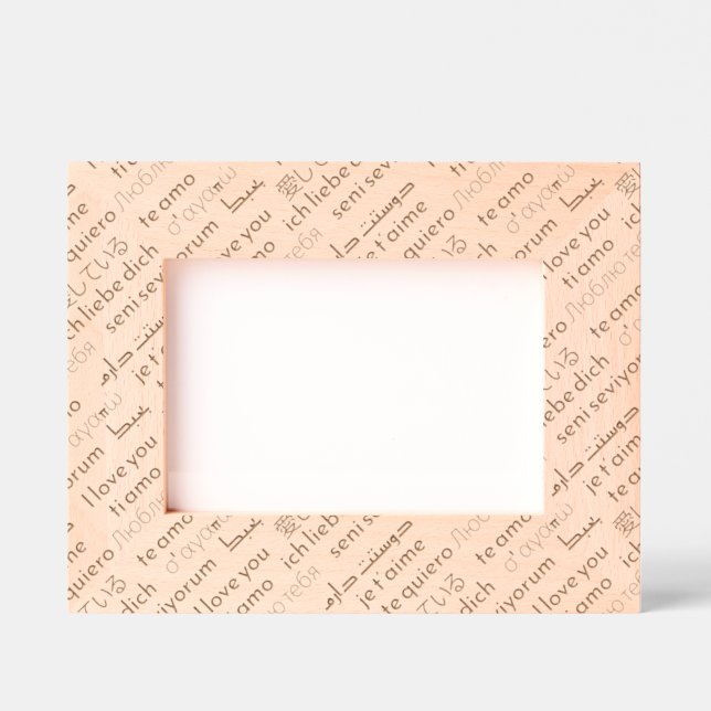 Couple's "I Liebe You" in Global Romantic Language Geätzte Rahmen (Vorderseite)
