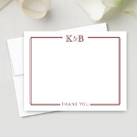 Couple's Initials Newlyweds Dark Red Vielen Dank