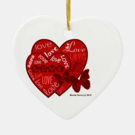 Couple's Liebe (Personalize) - Herzdekoration Keramik Ornament