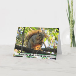 Couple's Naughty Squirrel Holding Nut Spaß Card Karte