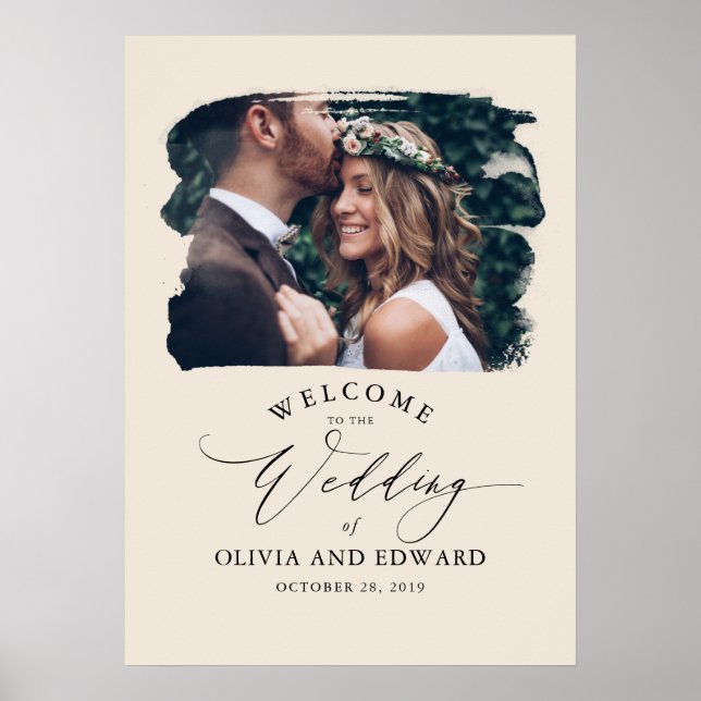 Couples Photo Light Affiche de bienvenue Mariage B (Devant)