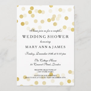 Couple's Polterabend Gold Foil Glitzer Lights Einladung