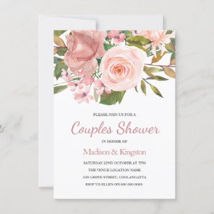 Couples Rose rose vif or Couples Invitation douche
