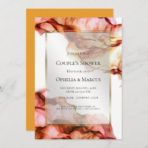 COUPLE'S SHOWER   Abstrakte Herbstfarben 2 Einladung