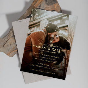 Couple's Shower Foto Engagement Party Gold Folieneinladung