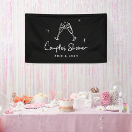 Couples shower modern natural elegant handwritten banner