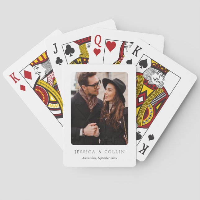 Couples Travel Personalized Photo Name  Spielkarten (Rückseite)