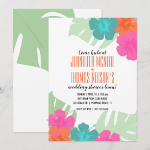 couples tropicaux WEDDING SHOWER luau invitation 1