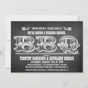 Couples Wedding showers Barbeque Invitations