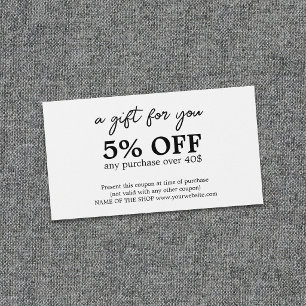 Coupon Bold Noir Blanc Minimaliste 