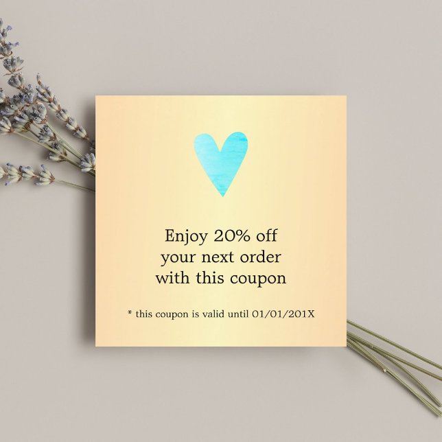 Coupon Coeur Bleu Or Faux (Créateur téléchargé)