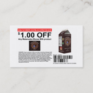 Coupon de lait d'orignal Matanuska