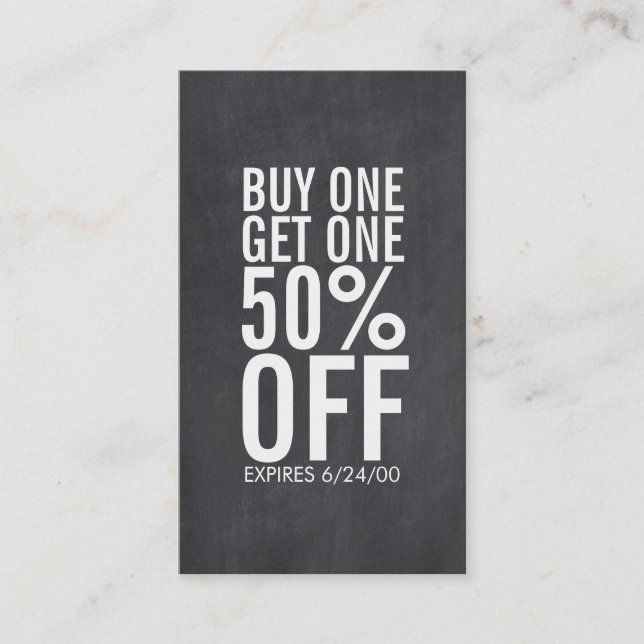 Coupon de réduction de typographie gras (Devant)