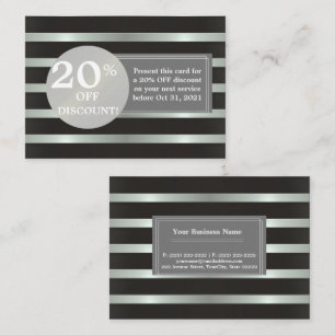 Coupon de remise Étiquette argent noir et blanc