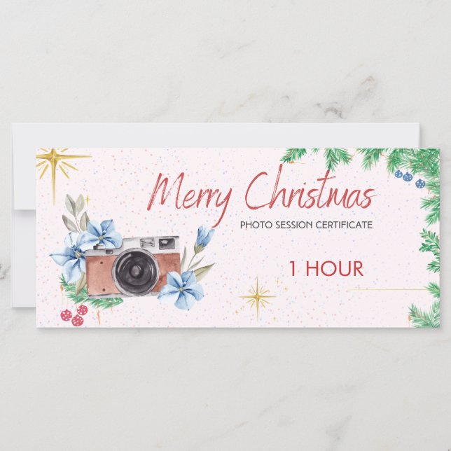 coupon de session photo de noël, carte cadeau (Devant)