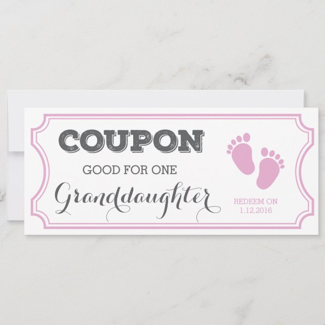 Coupon pour une petite fille Faire-part bébé (Devant)