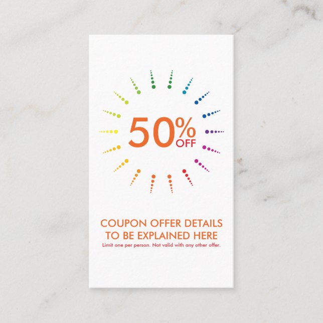 Coupon rainbowBurst (Vorderseite)