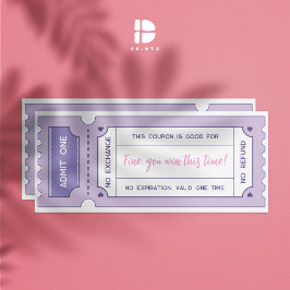 Coupons der personalisierten Liebe - Pastel Lilac  Einladung