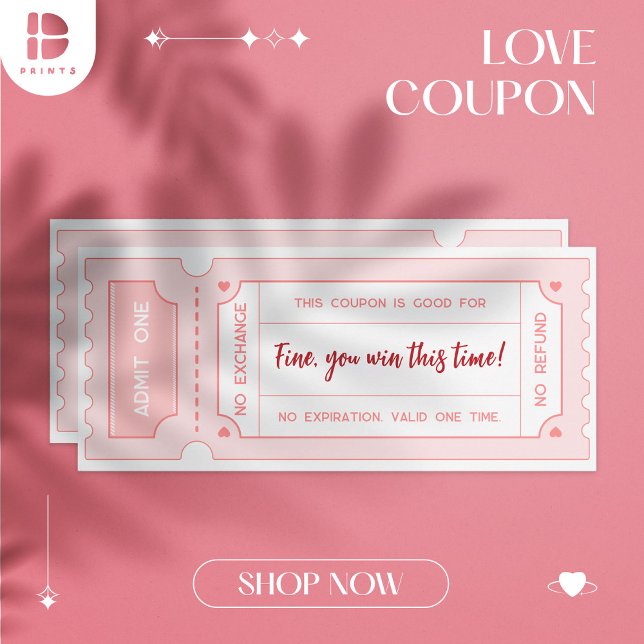 Coupons der personalisierten Liebe - Pastellrosa V Einladung (Von Creator hochgeladen)