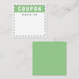 Coupons für den Alltag   Leere Seite Grün Mitteilungskarte