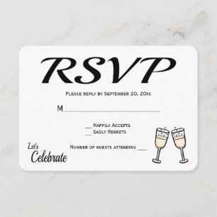 Coups de Mariage noir et blanc de champagne RSVP