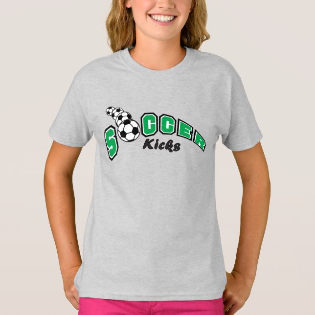 Coups de soccer - T-shirt vert (Devant)
