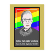 Cour Suprême Ruth Bader Ginsburg Carte postale