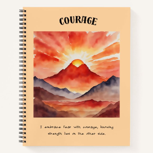 Courage Affirmation Spiral Notebook Notizbuch (Vorderseite)