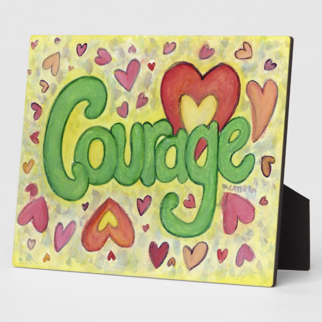 Courage Coeur Inspiration Word Art Imprimer Plaque (Côté)