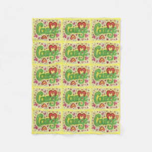 Courage Coeur Word Art Soft Fleece couvertures