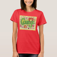 Courage Coeur Word Art T-shirt personnalisé