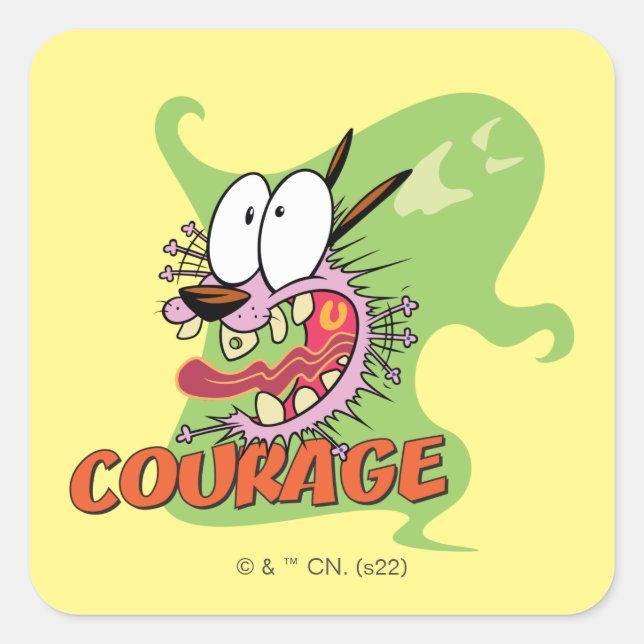 Courage des feigen Hundes | Ghost Graphic Quadratischer Aufkleber (Vorderseite)