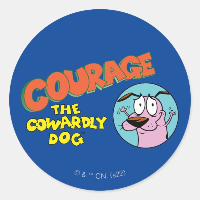 Courage des feigen Hundes | Logo anzeigen Runder Aufkleber (Vorderseite)
