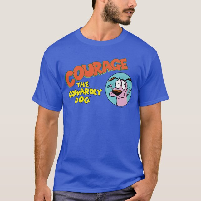 Courage des feigen Hundes | Logo anzeigen T-Shirt (Vorderseite)