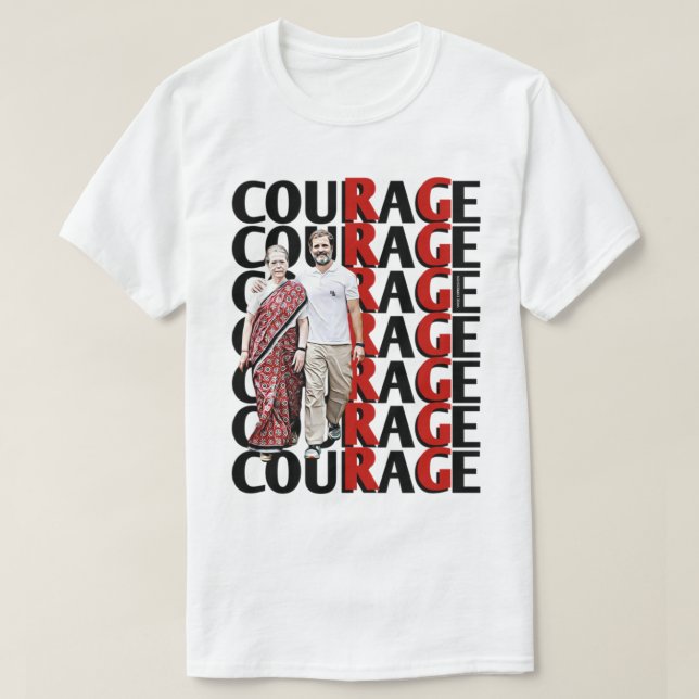 Courage d'expression sage du T-shirt Rahul Gandhi (Design devant)