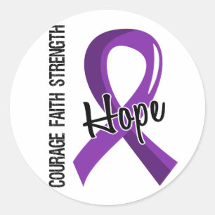 Courage Faith Hope 5 Pankreaskrebs Runder Aufkleber