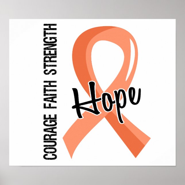 Courage Faith Hope 5 Uteruskrebs Poster (Vorne)