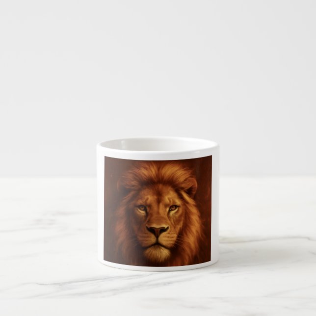 Courage & Faith Lion Mug Espressotasse (Vorderseite)