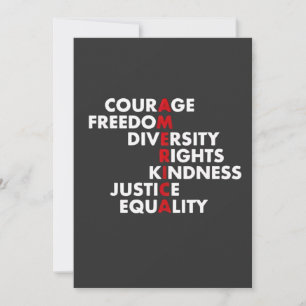 Courage Freedom Diversity Rights Kindness Dankeskarte
