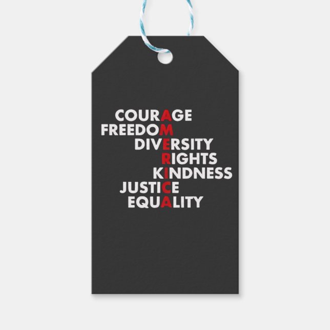 Courage Freedom Diversity Rights Kindness Geschenkanhänger (Vorderseite)
