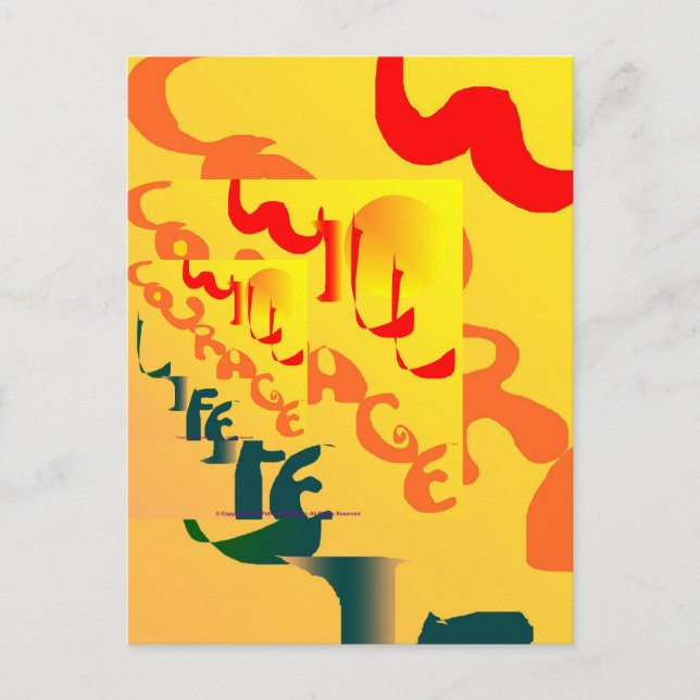 Courage Graffiti Postcard Postkarte (Vorderseite)