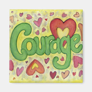 Courage Heart Word Art Custom Kühlschrankmagnet