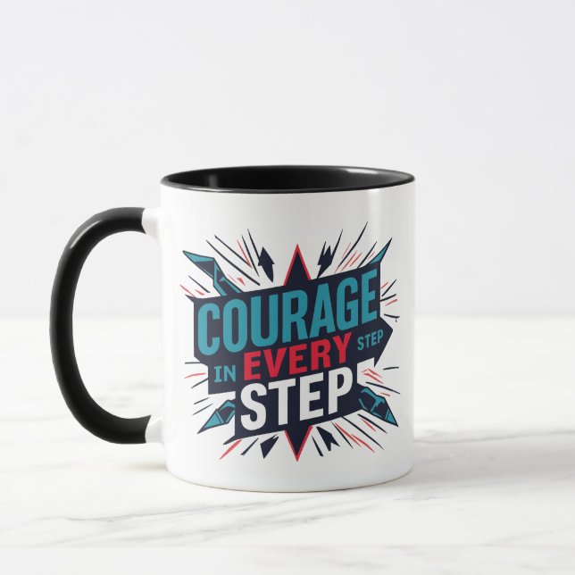 Courage in jedem Schritt Tasse (Links)